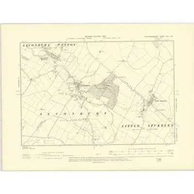 1900 Map of Huntingdonshire XVII.NE, 1902 Print