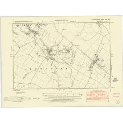 1950 Map of Huntingdonshire XVII.NE, 1952 Print