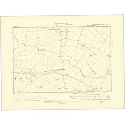 1900 Map of Huntingdonshire XVII.SE, 1902 Print