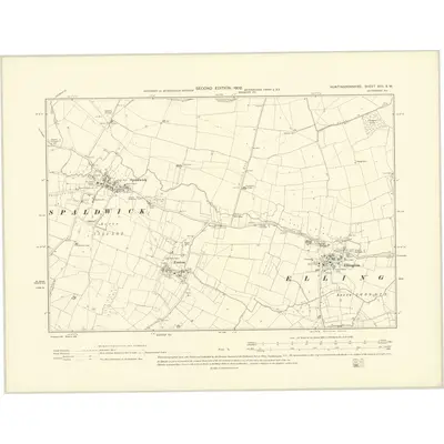 1900 Map of Huntingdonshire XVII.SW, 1902 Print
