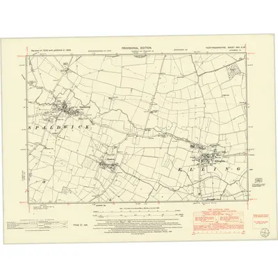 1950 Map of Huntingdonshire XVII.SW, 1952 Print
