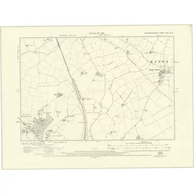 1924 Map of Huntingdonshire XVIII.NW, 1927 Print