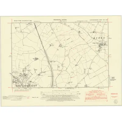 1950 Map of Huntingdonshire XVIII.NW, 1952 Print