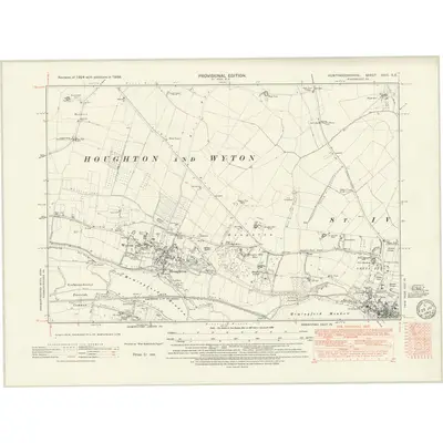 1938 Map of Huntingdonshire XVIII.SE, 1949 Print