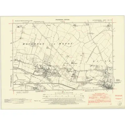 1950 Map of Huntingdonshire XVIII.SE, 1952 Print