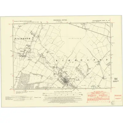 1950 Map of Huntingdonshire XX.NE, 1952 Print