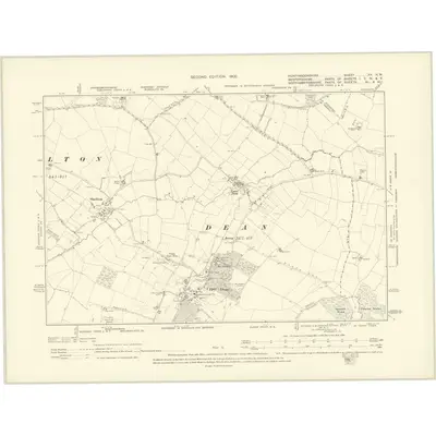 1899 Map of Huntingdonshire XX.NW, 1902 Print