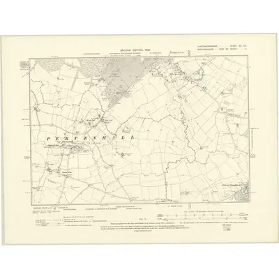 1900 Map of Huntingdonshire XX.SE, 1902 Print