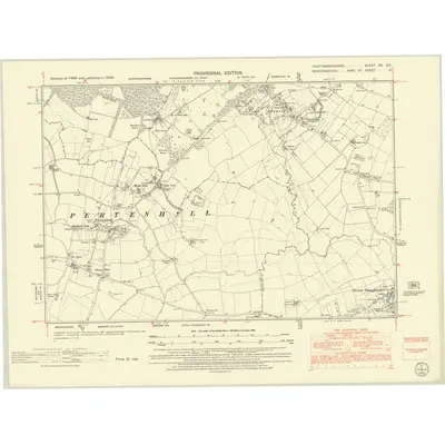 1950 Map of Huntingdonshire XX.SE, 1952 Print