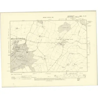 1900 Map of Huntingdonshire XX.SW, 1902 Print