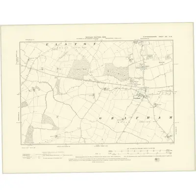 1900 Map of Huntingdonshire XXI.NW, 1902 Print