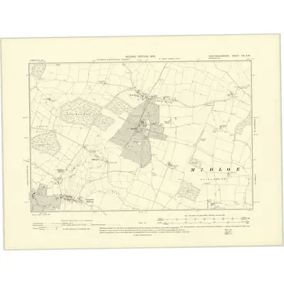 1900 Map of Huntingdonshire XXI.SW, 1902 Print
