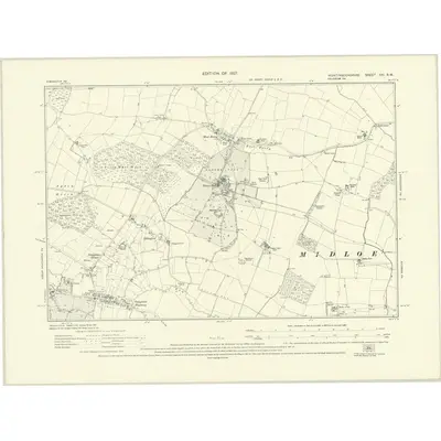 1924 Map of Huntingdonshire XXI.SW, 1927 Print