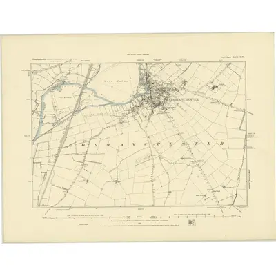 1885 Map of Huntingdonshire XXII.NW, 1886 Print