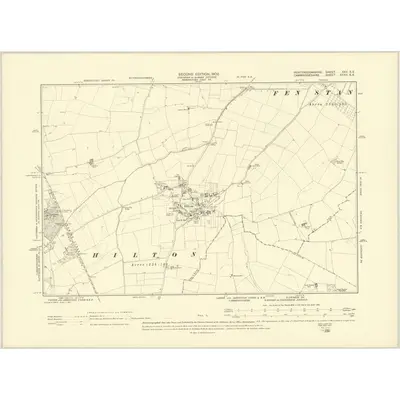 1900 Map of Huntingdonshire XXII.SE, 1902 Print