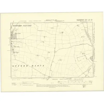 1900 Map of Huntingdonshire XXII.SW, 1902 Print