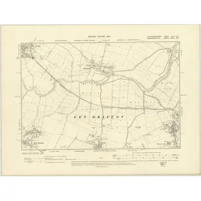1900 Map of Huntingdonshire XXIII.NW, 1902 Print
