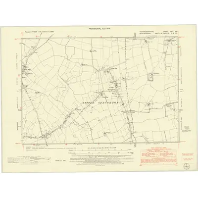1950 Map of Huntingdonshire XXIV.NE, 1952 Print