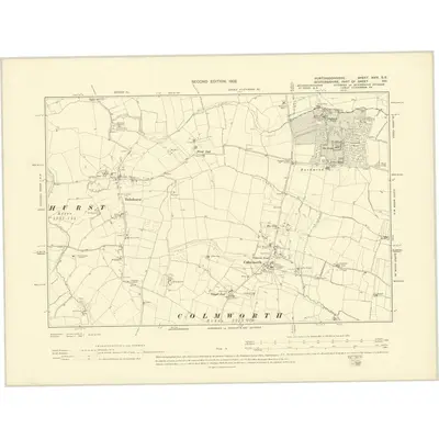 1900 Map of Huntingdonshire XXIV.SE, 1902 Print