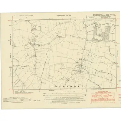 1950 Map of Huntingdonshire XXIV.SE, 1952 Print