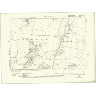 1924 Map of Huntingdonshire XXV.NE, 1927 Print