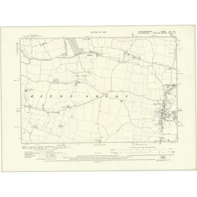 1924 Map of Huntingdonshire XXV.SW, 1927 Print