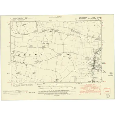 1950 Map of Huntingdonshire XXV.SW, 1952 Print