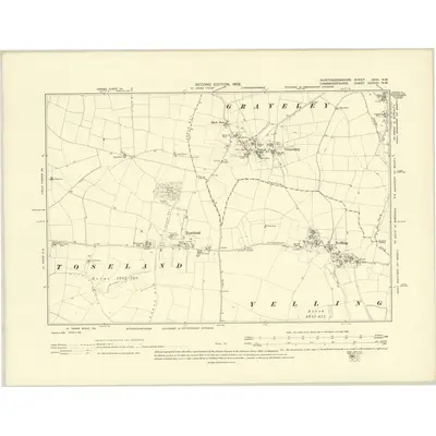 1900 Map of Huntingdonshire XXVI.NW, 1902 Print