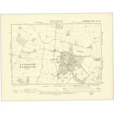 1900 Map of Huntingdonshire XXVI.SW, 1902 Print