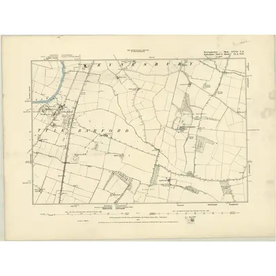 1882 Map of Huntingdonshire XXVII.NE, 1887 Print