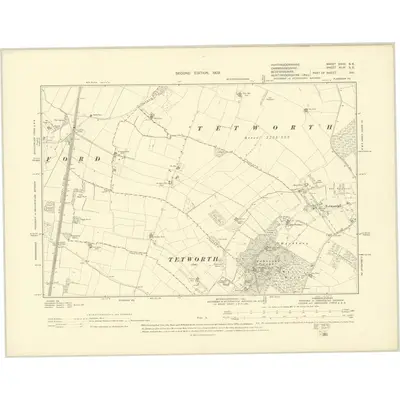 1900 Map of Huntingdonshire XXVII.SE, 1903 Print