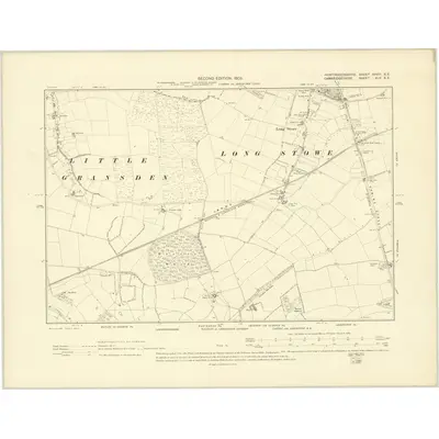1900 Map of Huntingdonshire XXVIII.SE, 1903 Print