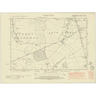 1947 Map of Huntingdonshire XXVIII.SE, 1950 Print