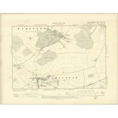 1900 Map of Huntingdonshire XXVIII.SW, 1903 Print