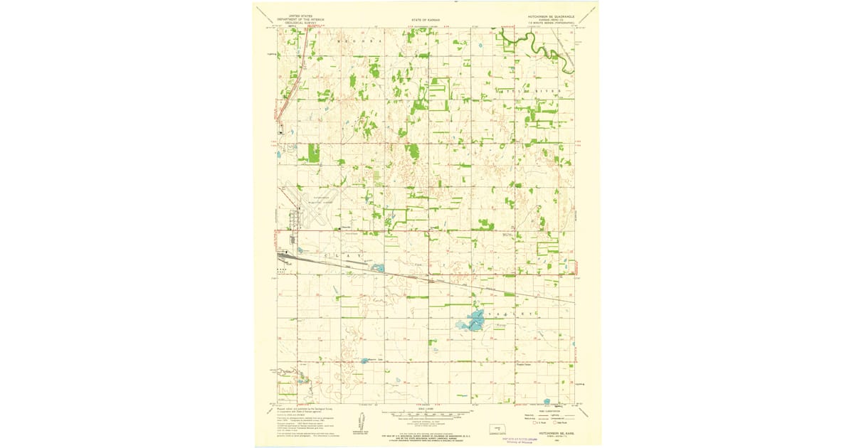 Castleton Reno County Kansas 1961 Map of Hutchinson SE, Reno County, KS — High-Res | Pastmaps