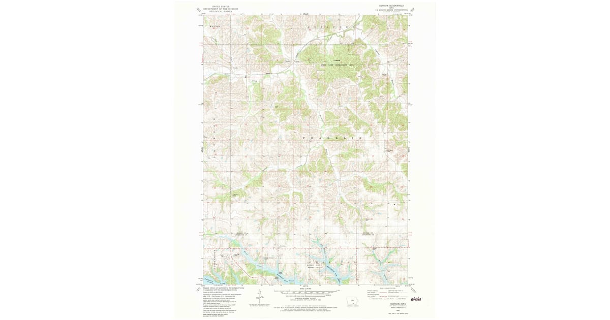 1982 Map of Iconium, Monroe County, IA — High-Res | Pastmaps