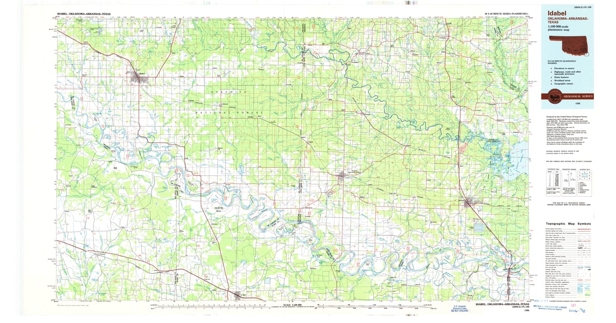 1980s Maps of Foreman AR Pastmaps - Idabel Mccurtain County Ok Usgs Topo 1986 Og 1200x630 