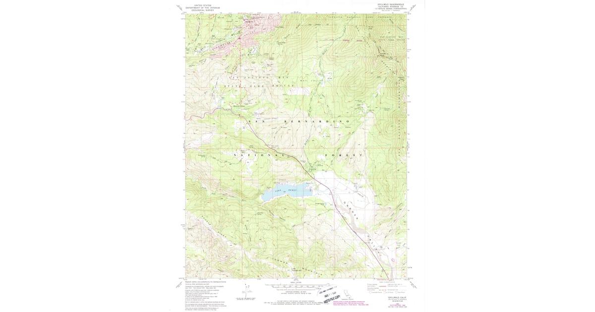 1981 Map of Idyllwild, Riverside County, CA — High-Res, 1988 Print ...