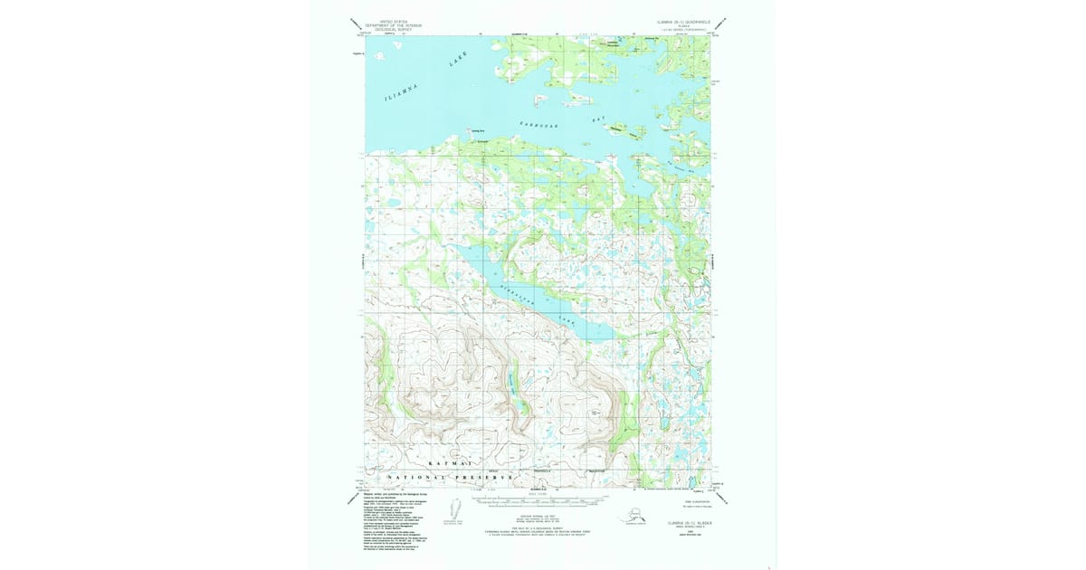 1954 Map of Iliamna B-5, Lake and Peninsula Borough, AK — High-Res ...