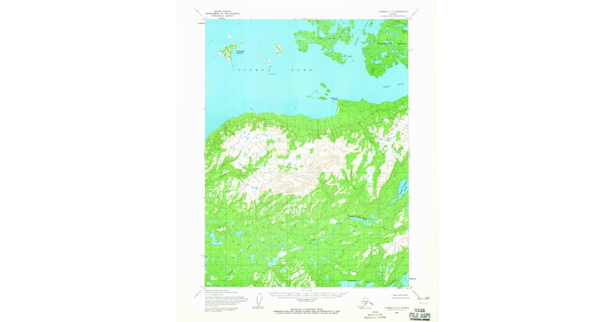 1954 Map of Iliamna C-4, Lake and Peninsula Borough, AK — High-Res ...