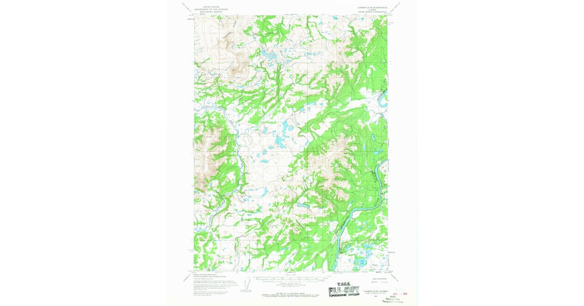 1954 Map of Iliamna D-6, Lake and Peninsula Borough, AK — High-Res ...