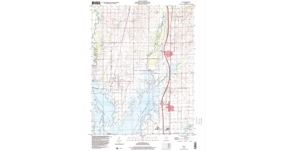 1998 Map of Ina, IL — High-Res | Pastmaps
