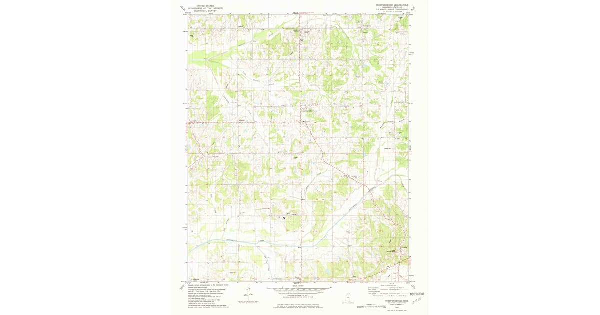 1982 Map of Independence, MS — High-Res | Pastmaps