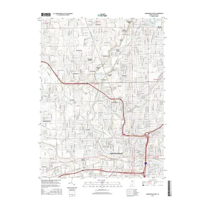 2016 Map of Indianapolis West, 2016 Print