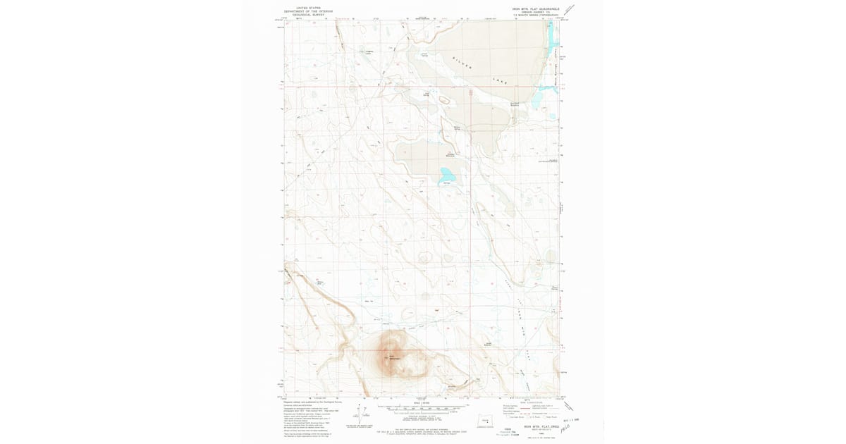 1980 Map of Iron Mtn. Flat, Harney County, OR — High-Res | Pastmaps