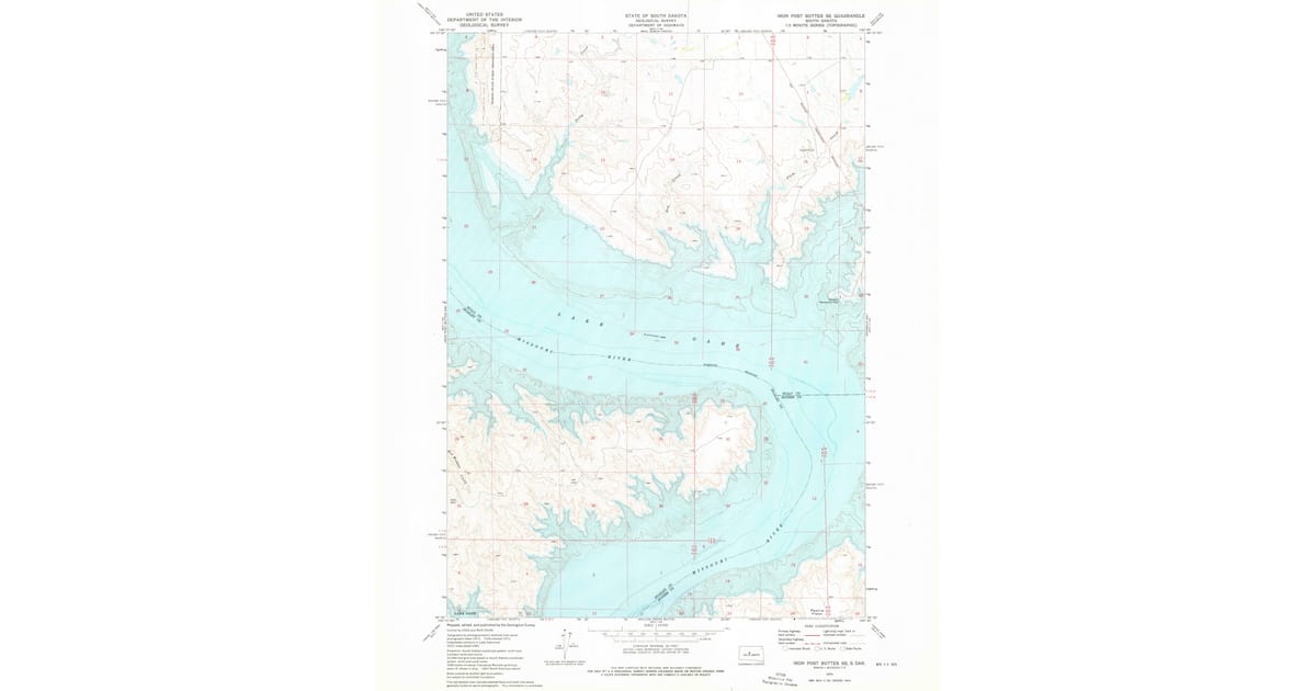 Sully Map 1973 Map of Iron Post Buttes SE, Sully County, SD — High-Res | Pastmaps