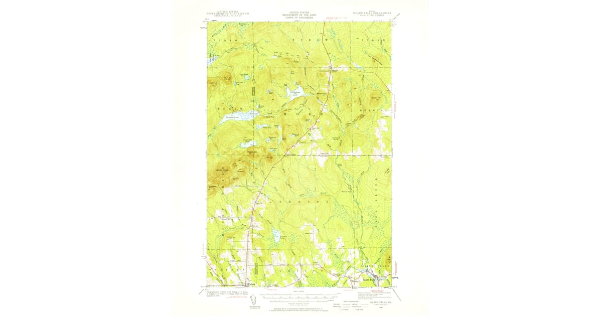Old Maps of Patten ME for Metal - Island Falls Aroostook County Me Usgs Topo 1940 P1957 Og 1200x630 