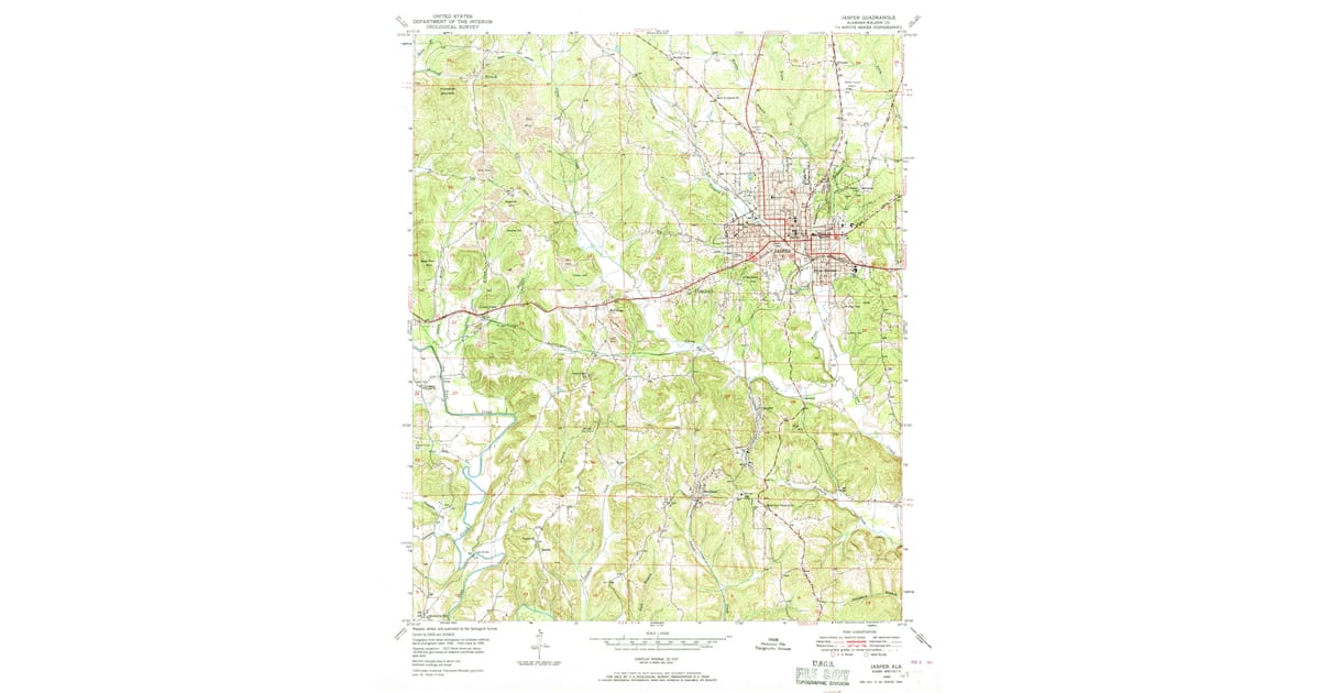 1949 Map of Jasper, AL — High-Res | Pastmaps