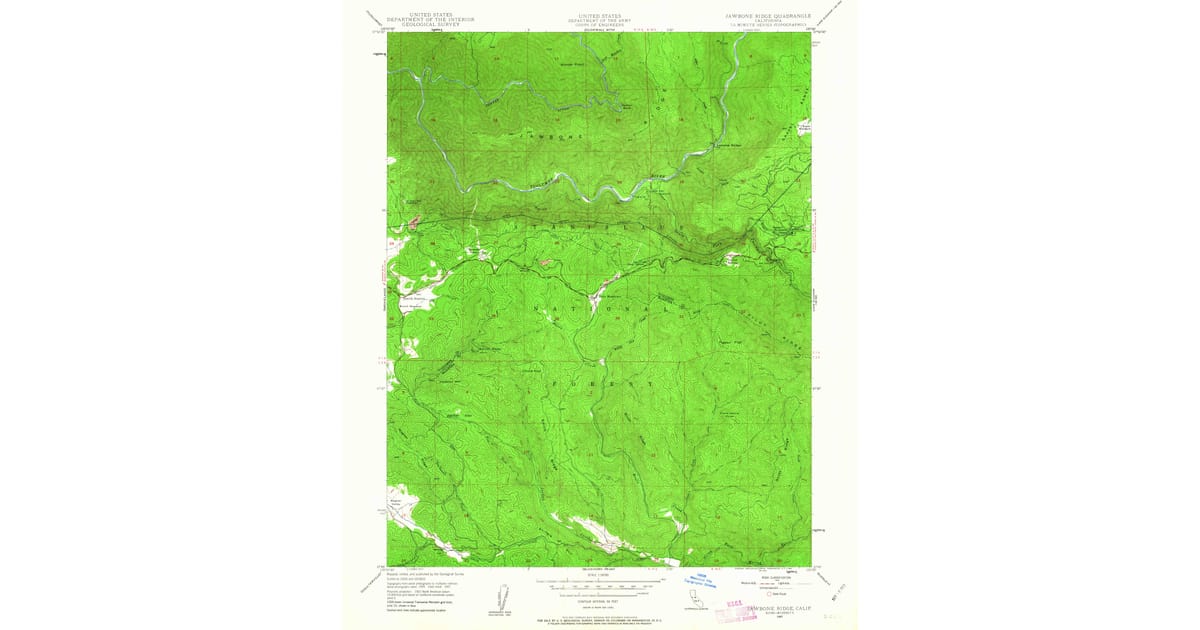 1947 Map of Jawbone Ridge, Tuolumne County, CA — High-Res | Pastmaps