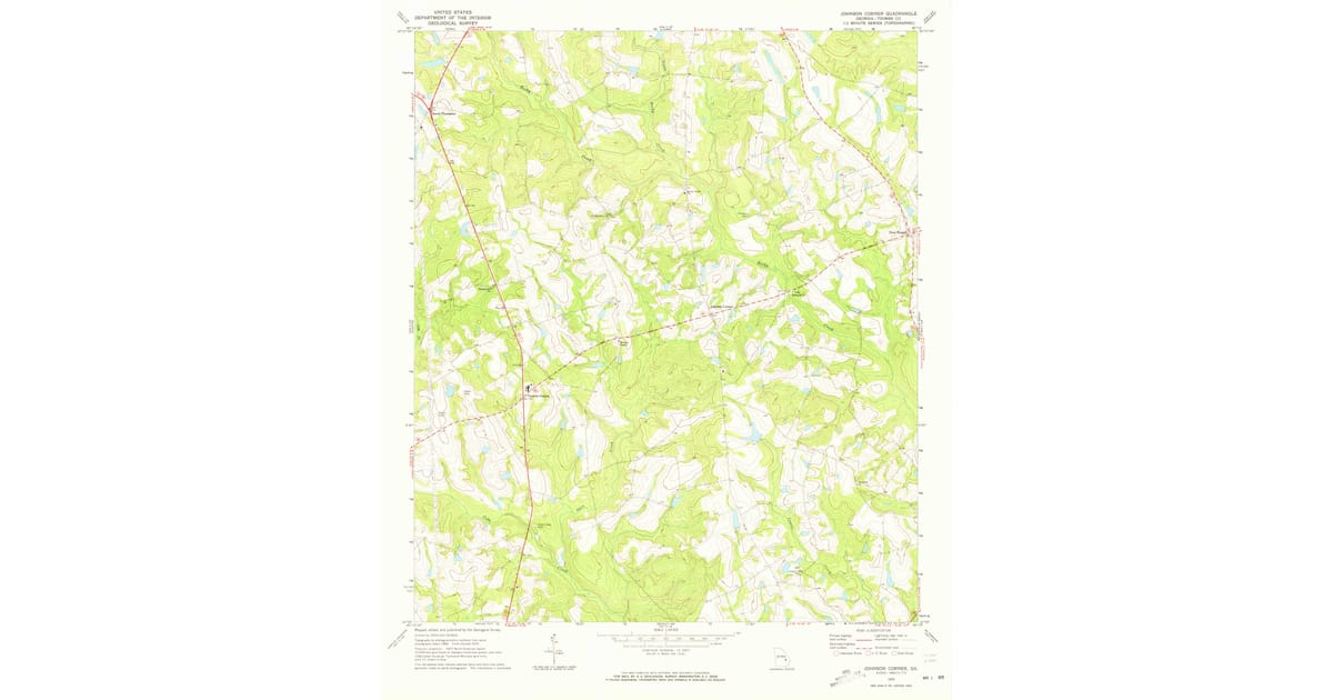 Toombs County Map 1970 Map of Johnson Corner, New Branch, GA — High-Res | Pastmaps